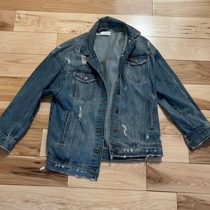 Denim distressed jacket